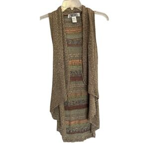 Vintage Curio Festival Hippie 90's Vest Boho Costal Grandmother Draped Cardigan